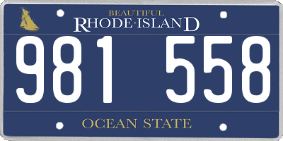 RI license plate 981558