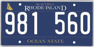 RI license plate 981560