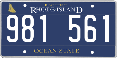 RI license plate 981561