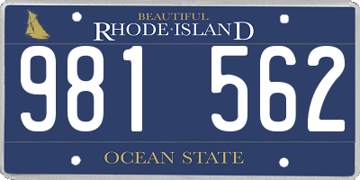 RI license plate 981562