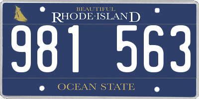 RI license plate 981563