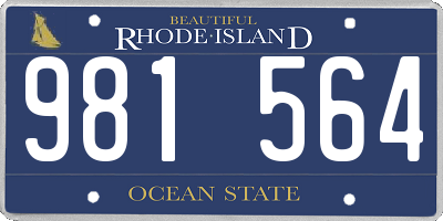 RI license plate 981564