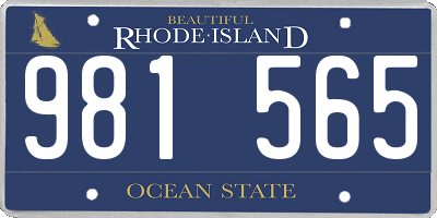 RI license plate 981565