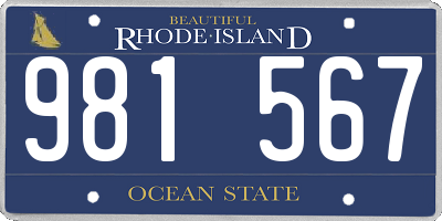 RI license plate 981567