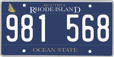 RI license plate 981568