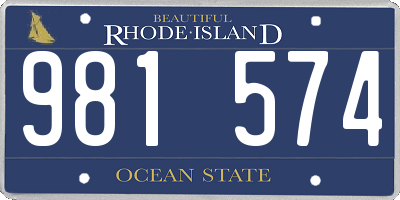 RI license plate 981574