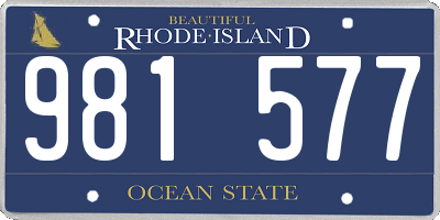 RI license plate 981577