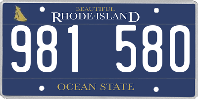 RI license plate 981580