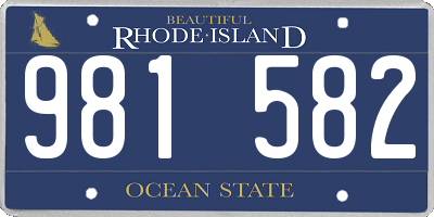 RI license plate 981582