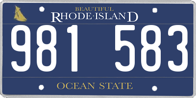 RI license plate 981583