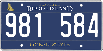 RI license plate 981584