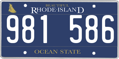 RI license plate 981586