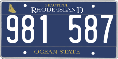 RI license plate 981587