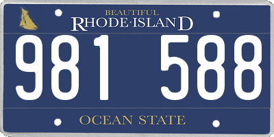 RI license plate 981588