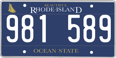 RI license plate 981589