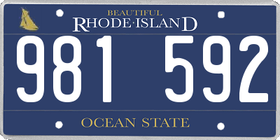RI license plate 981592