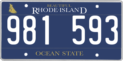 RI license plate 981593