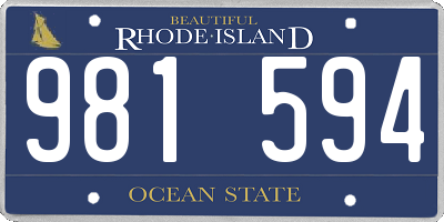 RI license plate 981594