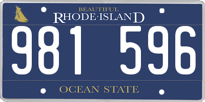 RI license plate 981596