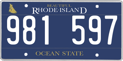 RI license plate 981597