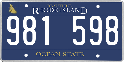 RI license plate 981598