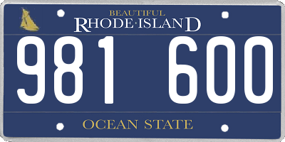 RI license plate 981600