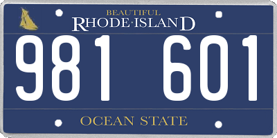 RI license plate 981601