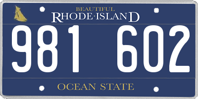 RI license plate 981602