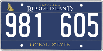 RI license plate 981605