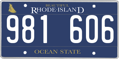 RI license plate 981606