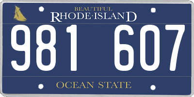 RI license plate 981607