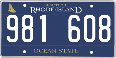 RI license plate 981608