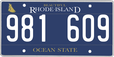 RI license plate 981609