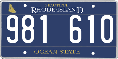 RI license plate 981610