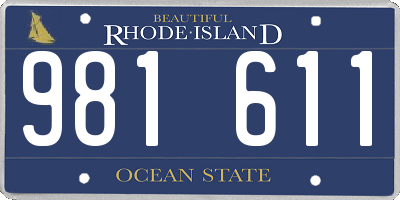 RI license plate 981611