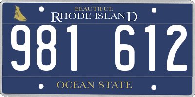 RI license plate 981612