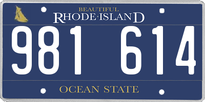 RI license plate 981614