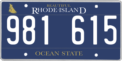 RI license plate 981615