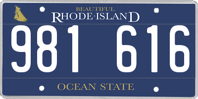 RI license plate 981616