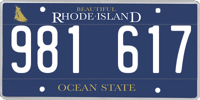 RI license plate 981617