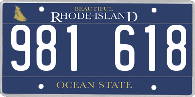 RI license plate 981618