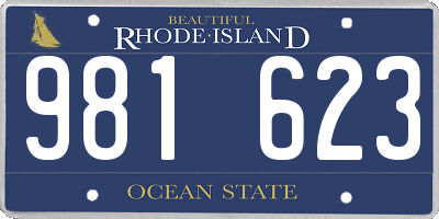 RI license plate 981623