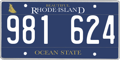 RI license plate 981624