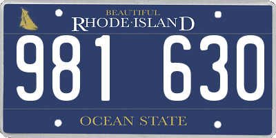 RI license plate 981630