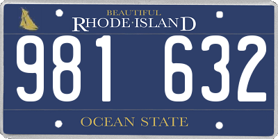 RI license plate 981632