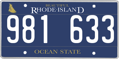 RI license plate 981633