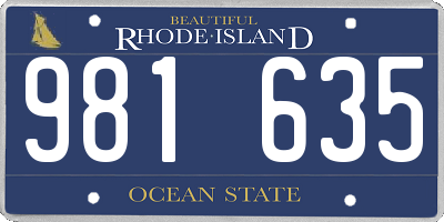 RI license plate 981635