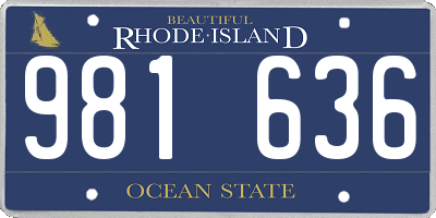 RI license plate 981636