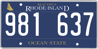 RI license plate 981637