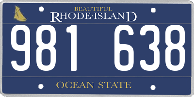 RI license plate 981638